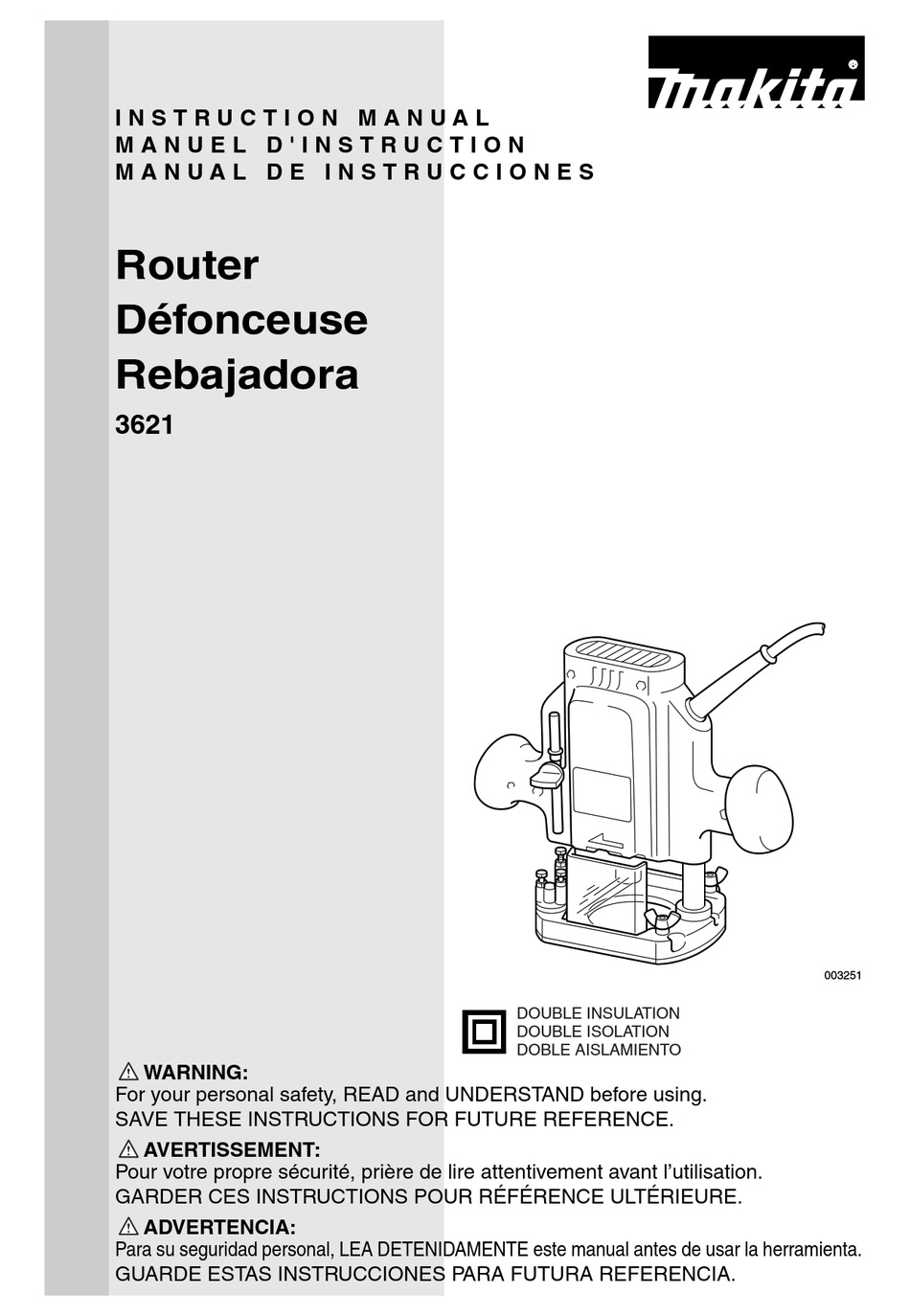 MAKITA 3621 INSTRUCTION MANUAL Pdf Download ManualsLib