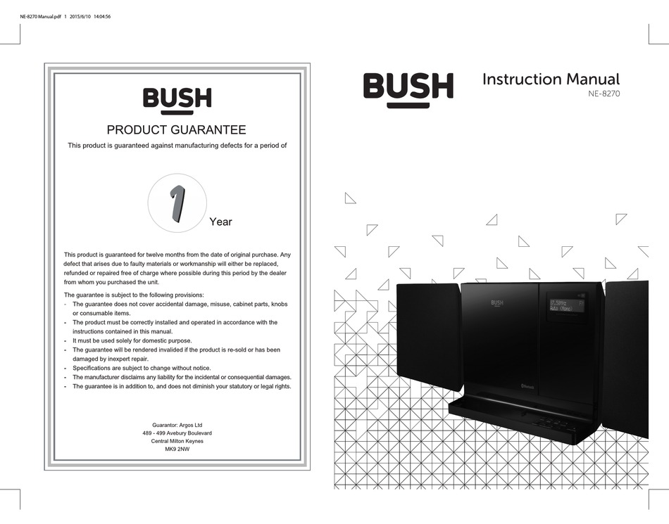 bush dab fm radio ne 3160 manual