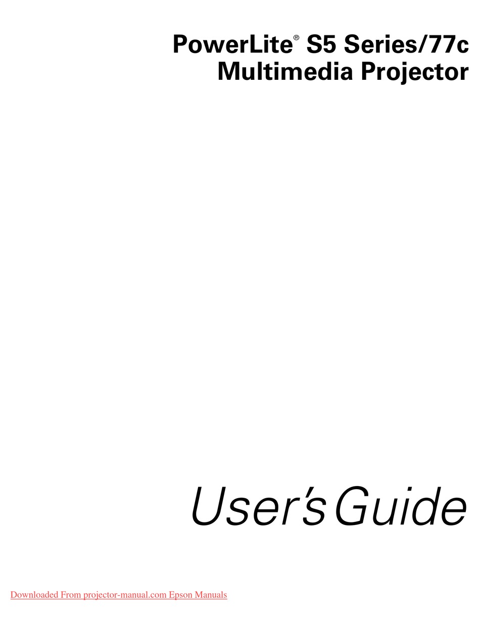 EPSON S5 SERIES USER MANUAL Pdf Download | ManualsLib