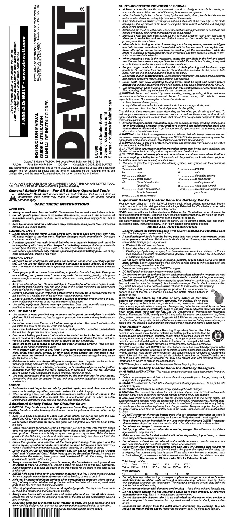 faktum galning Smuk DEWALT DC390 INSTRUCTION MANUAL Pdf Download | ManualsLib