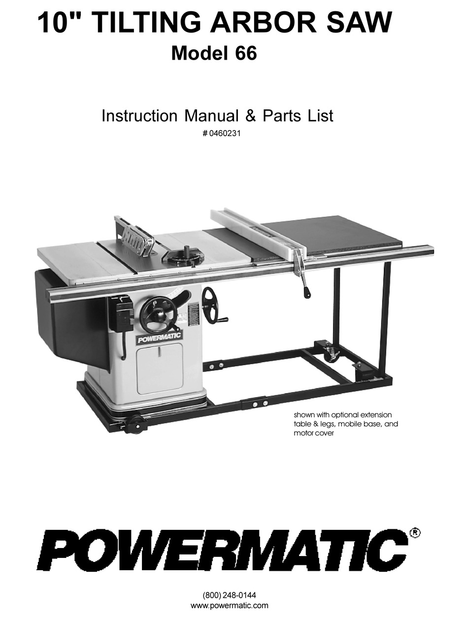 POWERMATIC 66 INSTRUCTION MANUAL & PARTS LIST Pdf Download ManualsLib