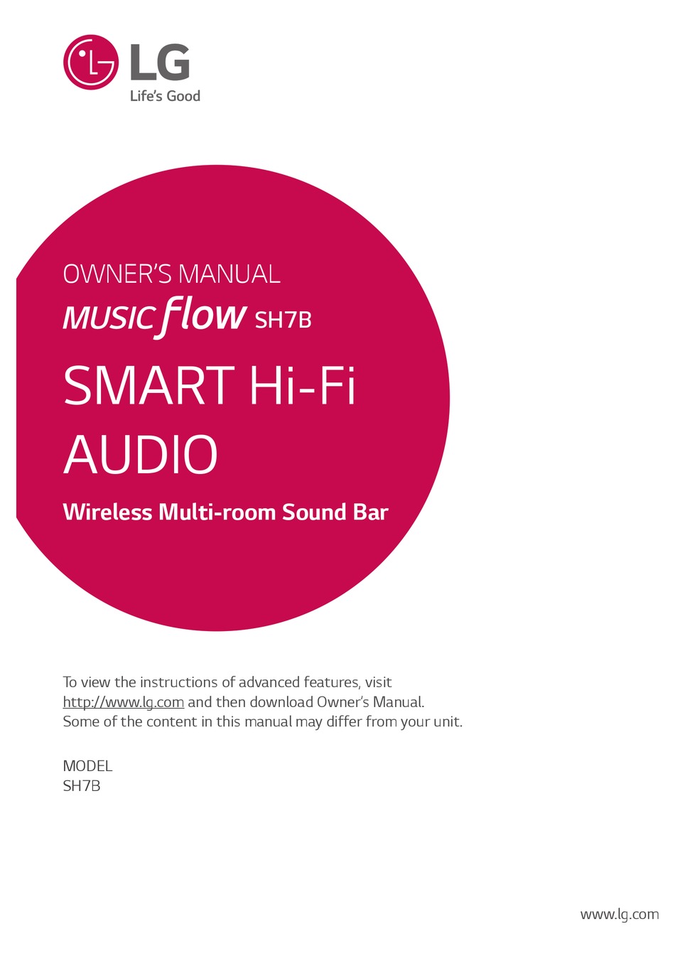 LG SH7B OWNER'S MANUAL Pdf Download | ManualsLib