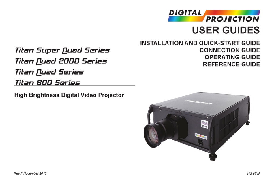 DIGITAL PROJECTION TITAN SUPER QUAD SERIES USER MANUAL Pdf Download ManualsLib