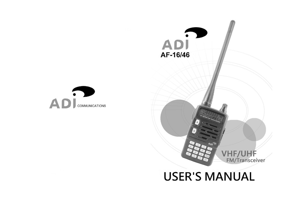 ADI AF16 USER MANUAL Pdf Download ManualsLib