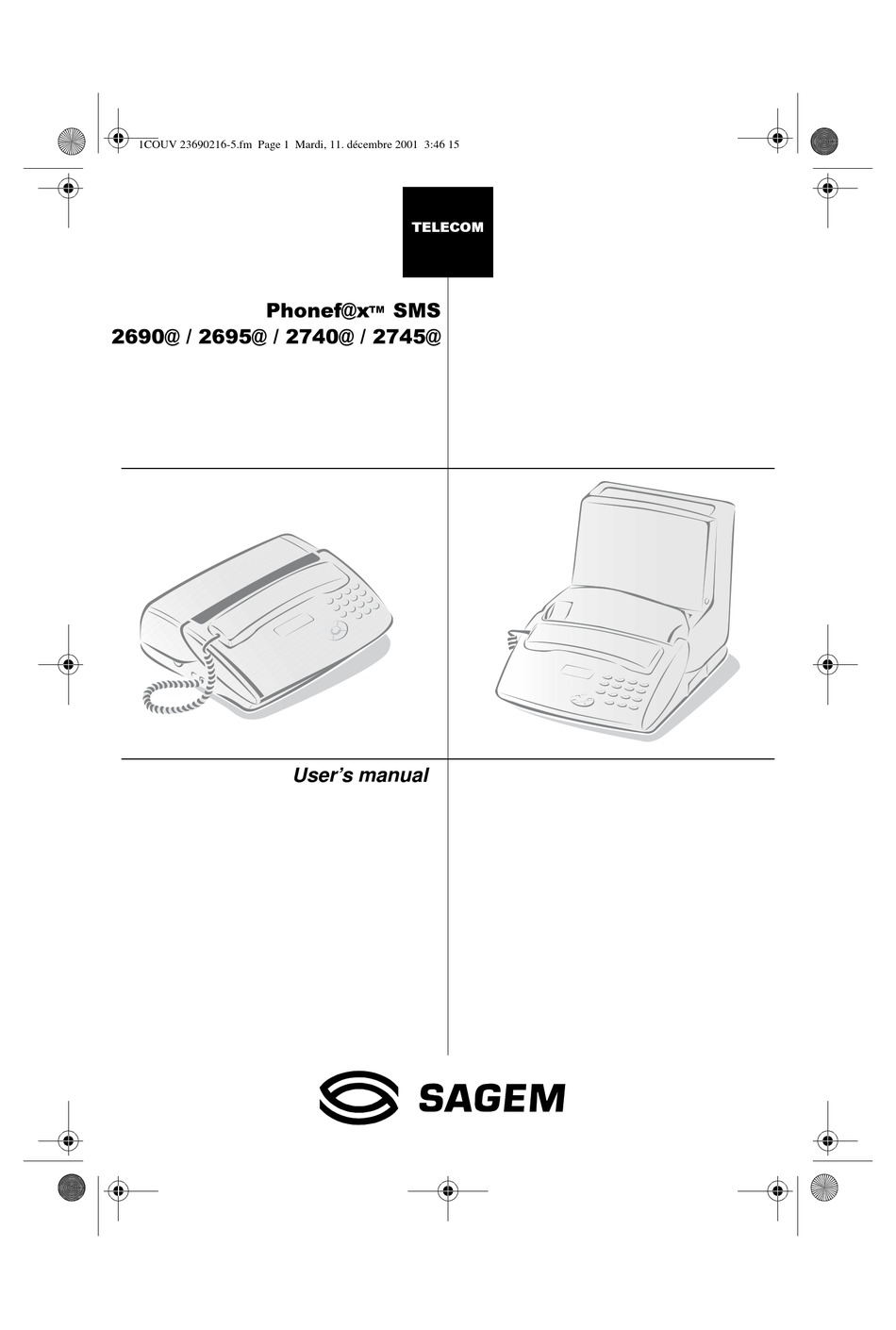 SAGEM PHONEFAX SMS 2695 USER MANUAL Pdf Download | ManualsLib