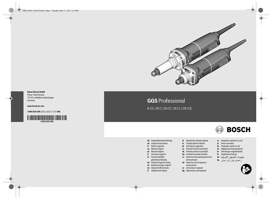 Bosch Ggs 28 Ce Professional Original Instructions Manual Pdf Download Manualslib