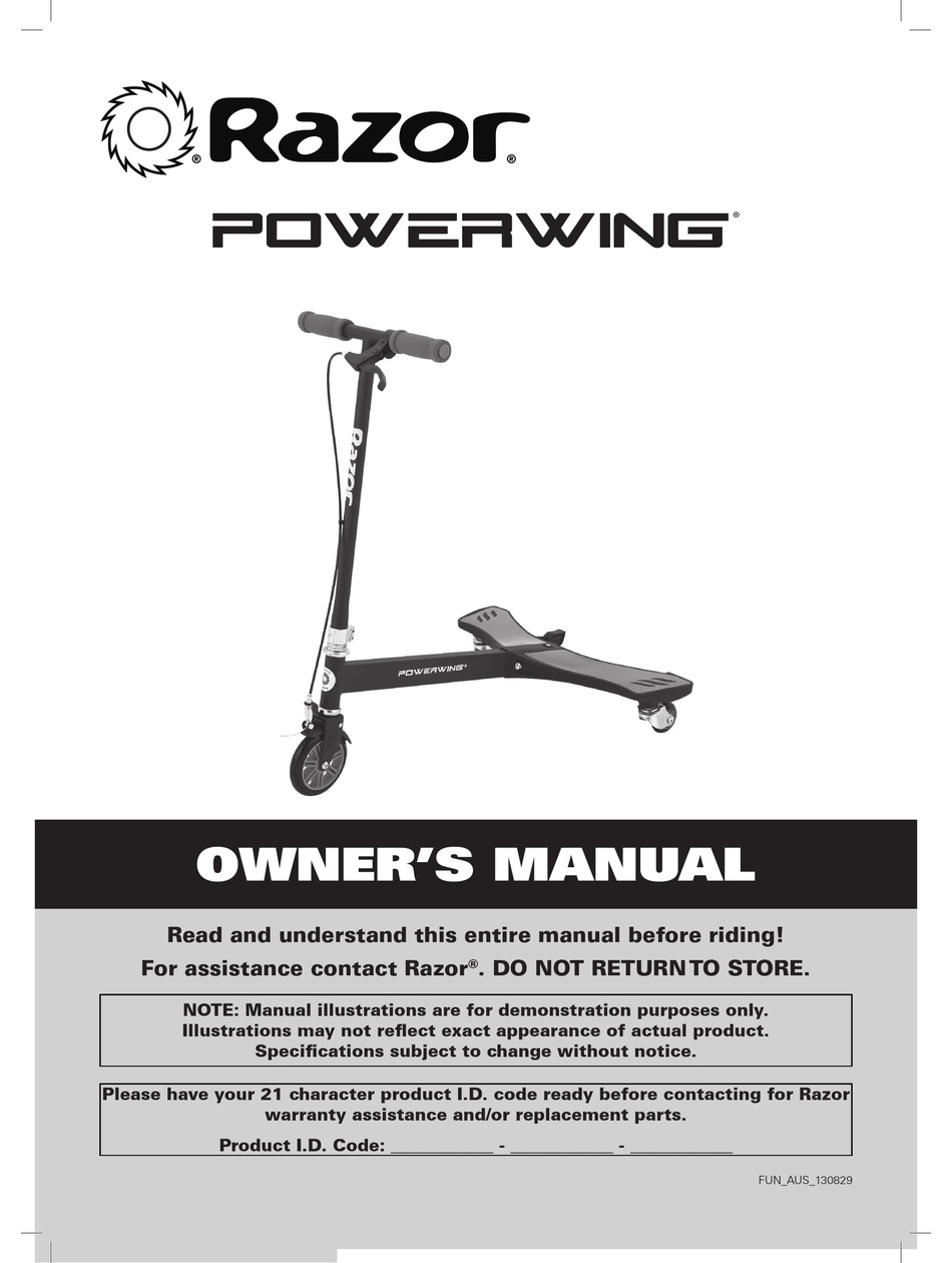 razor powerwing parts