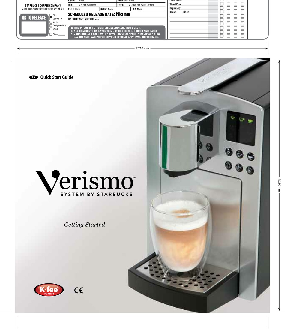 VERISMO 585 QUICK START MANUAL Pdf Download | ManualsLib