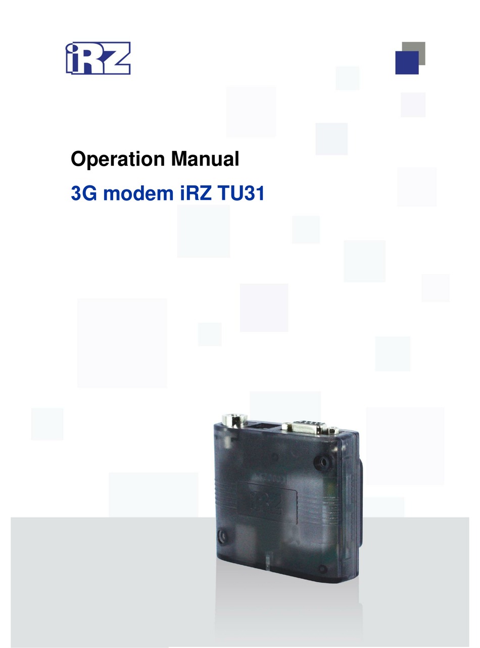IRZ TU31 OPERATION MANUAL Pdf Download | ManualsLib