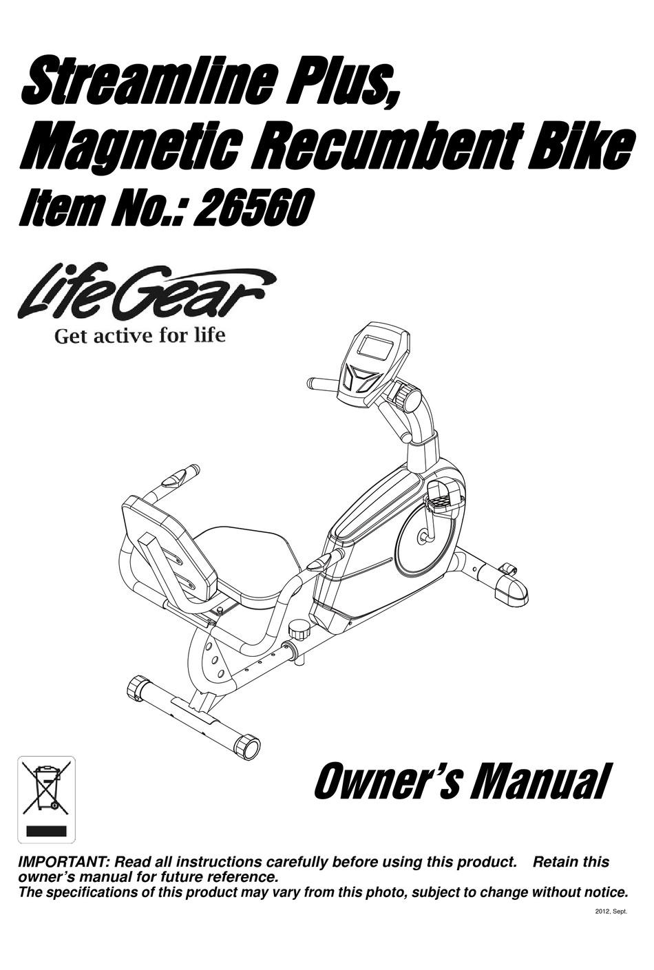 LIFE GEAR 26560 OWNER S MANUAL Pdf Download ManualsLib