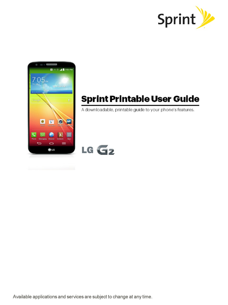 Lg Sprint G2 User Manual Pdf Download Manualslib