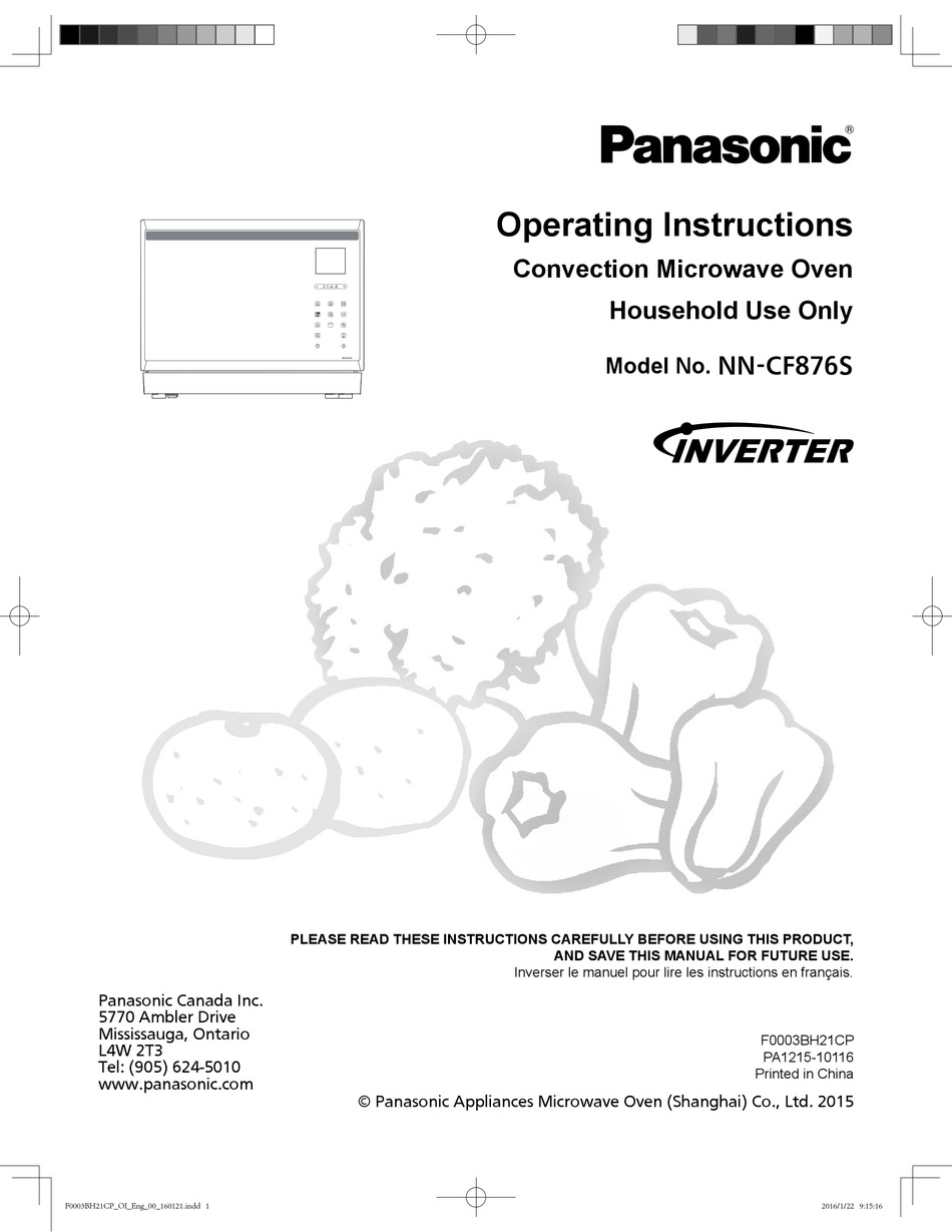 Panasonic Nn Cf876s Operating Instructions Manual Pdf Download Manualslib