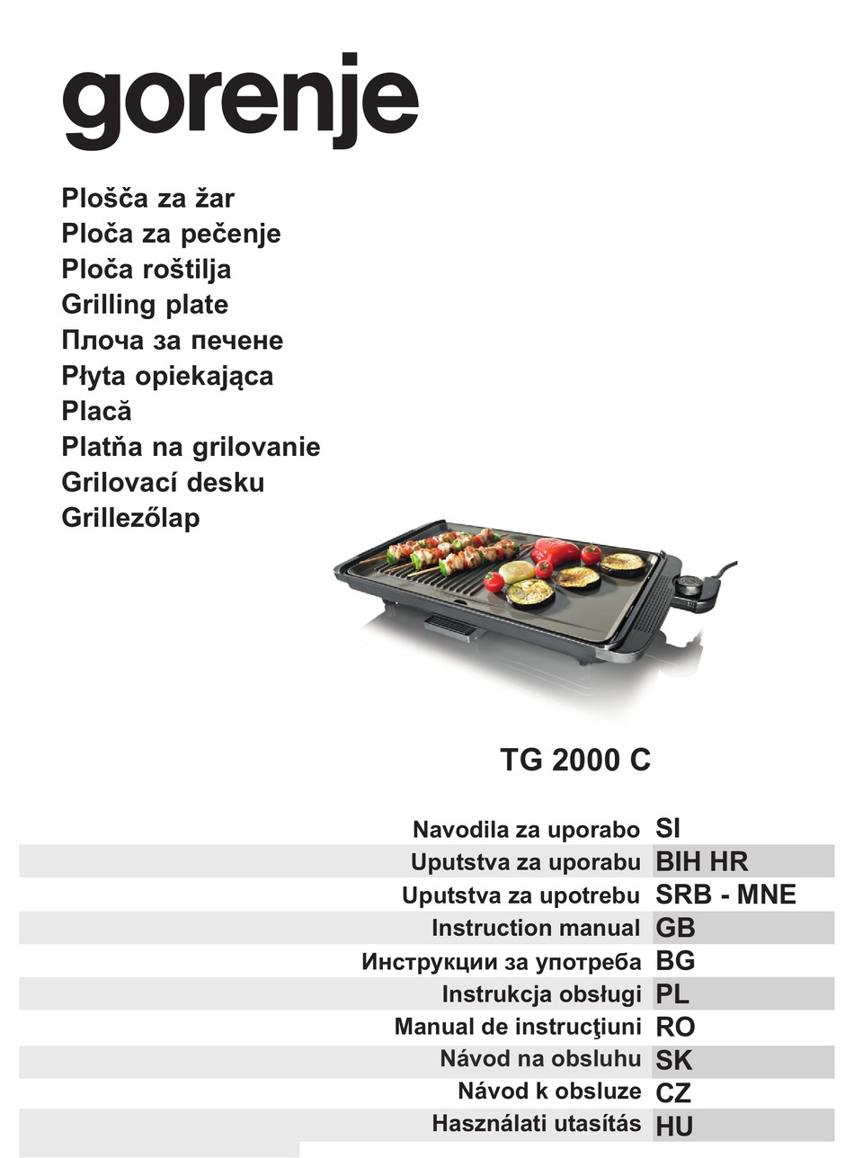 GORENJE TG 2000 C INSTRUCTION MANUAL Pdf Download ManualsLib