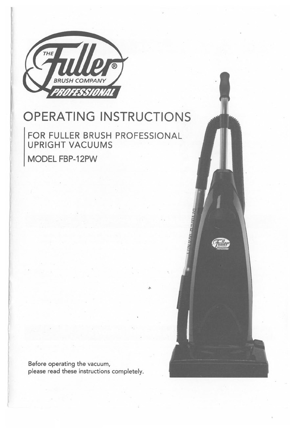 FULLER FBP12PW OPERATING INSTRUCTIONS MANUAL Pdf Download ManualsLib