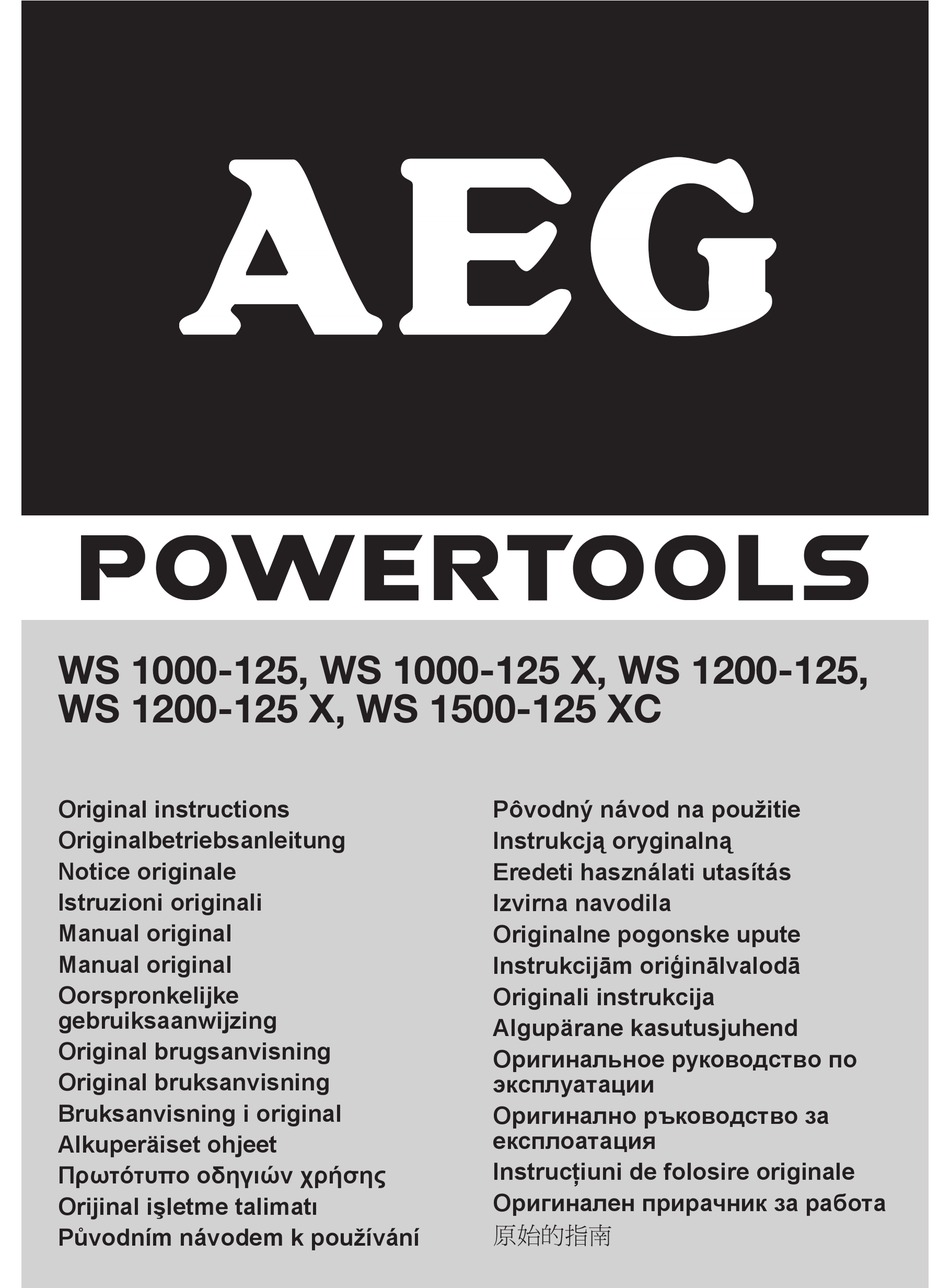 Aeg Ws 1000 125 X Original Instructions Manual Pdf Download Manualslib