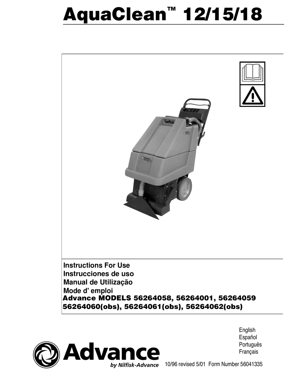 NILFISKADVANCE AQUACLEAN 12 INSTRUCTIONS FOR USE MANUAL Pdf Download