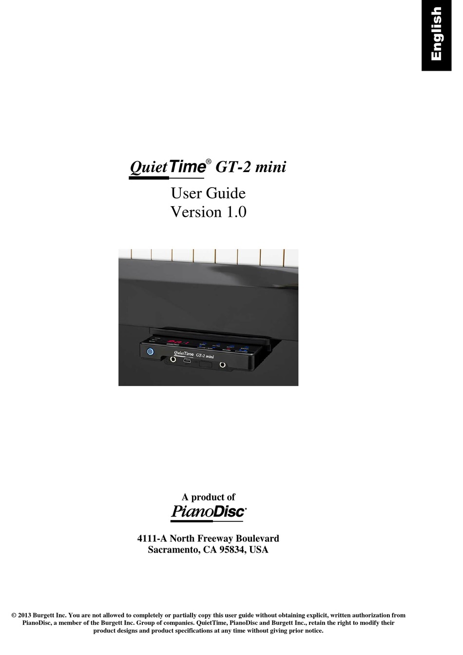 PIANODISC QUIETTIME GT2 MINI USER MANUAL Pdf Download ManualsLib