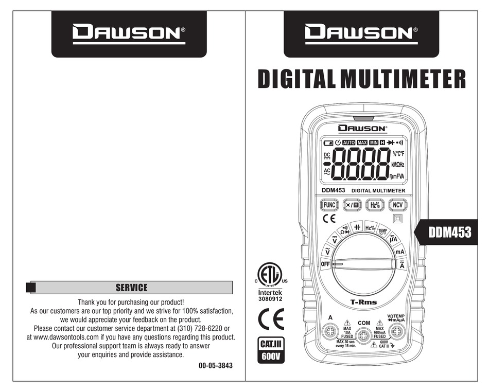 Dawson Tools DDM640 Handheld Digital Multimeter