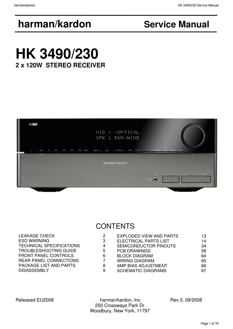 Harman Kardon Hk 3490 Service Manual Pdf Download Manualslib
