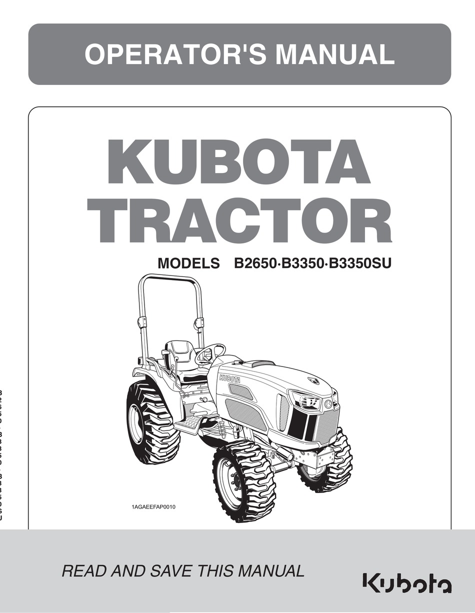 Kubota B2650 Operator S Manual Pdf Download Manualslib