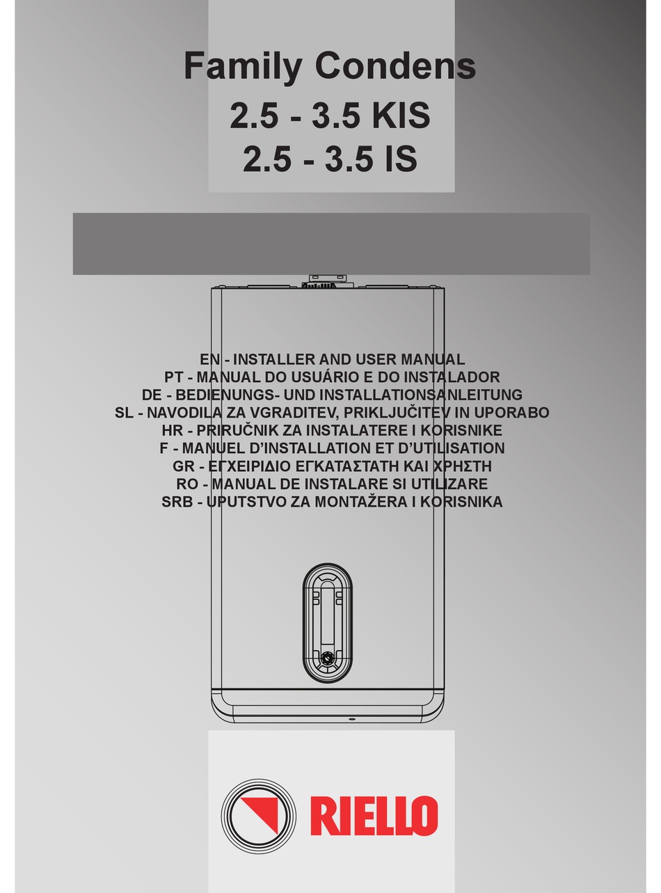 RIELLO FAMILY CONDENS 2.5 3.5 KIS INSTALLER AND USER MANUAL Pdf