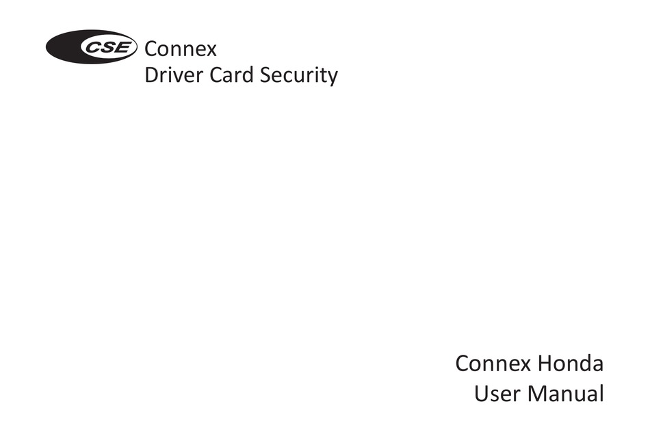 Cse Connex Honda User Manual Pdf Download Manualslib