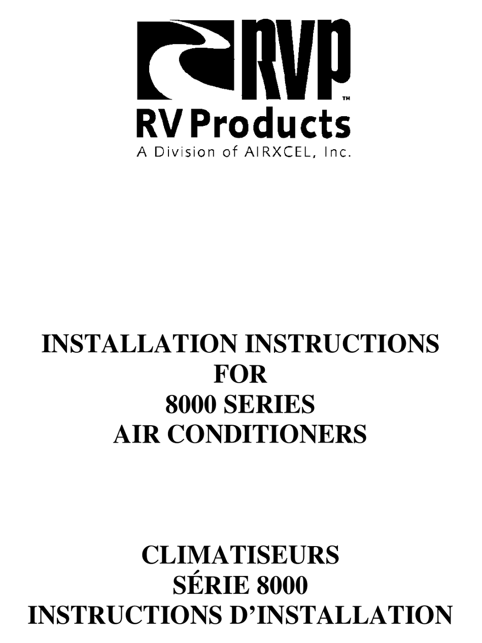 RVP 8000 SERIES INSTALLATION INSTRUCTIONS MANUAL Pdf Download ManualsLib