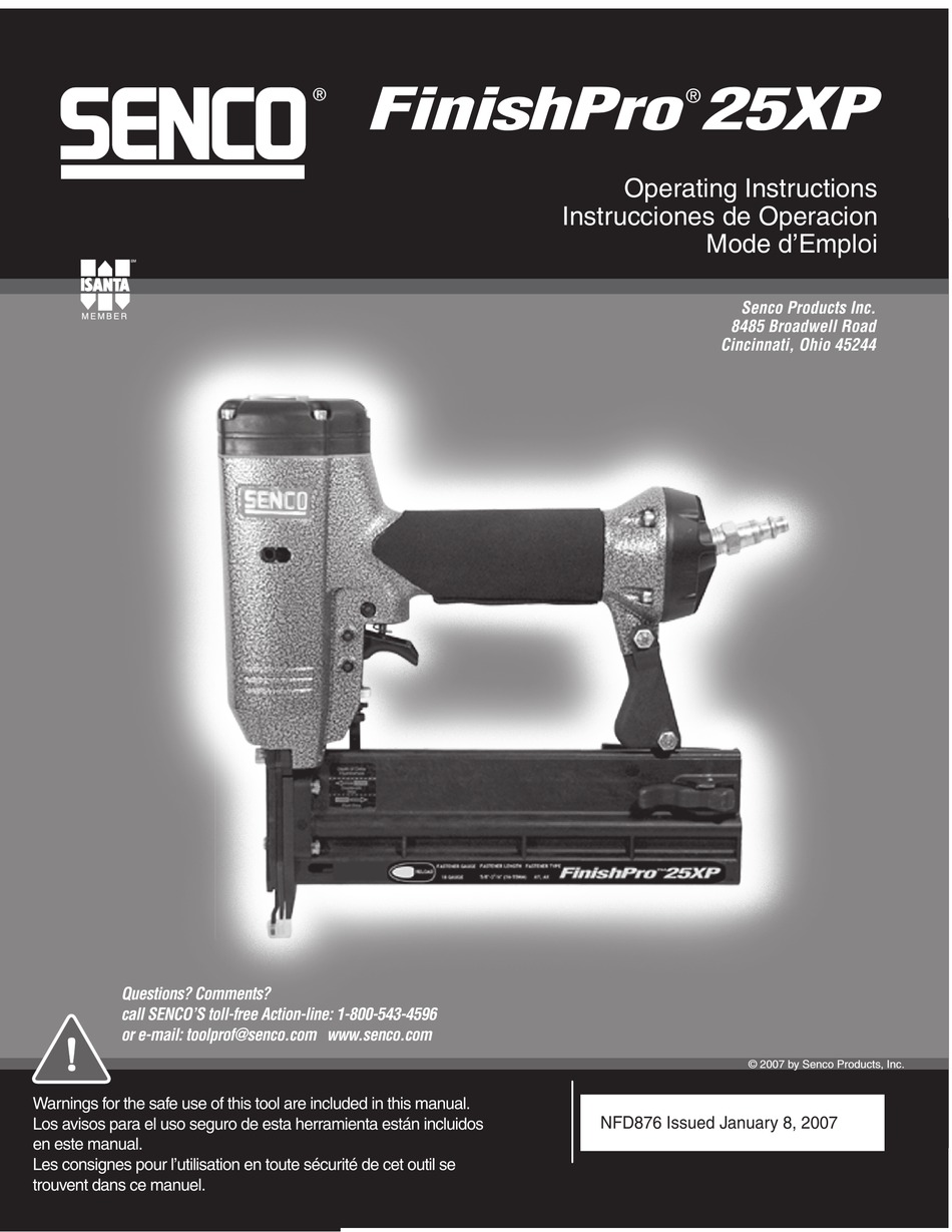 SENCO FINISHPRO 25XP OPERATING 
