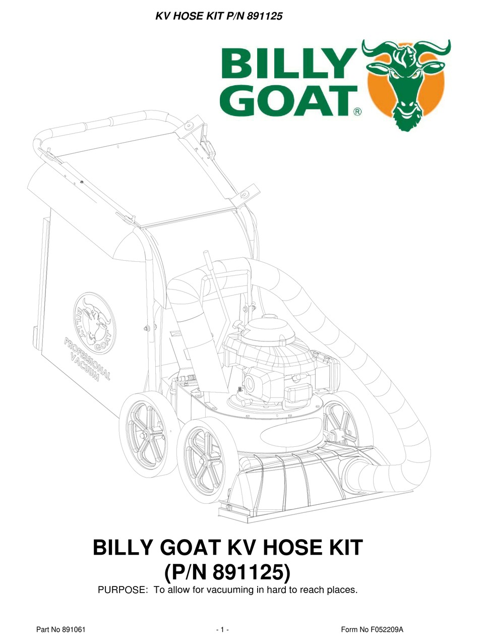 BILLY GOAT KV600SP INSTRUCTION MANUAL Pdf Download ManualsLib