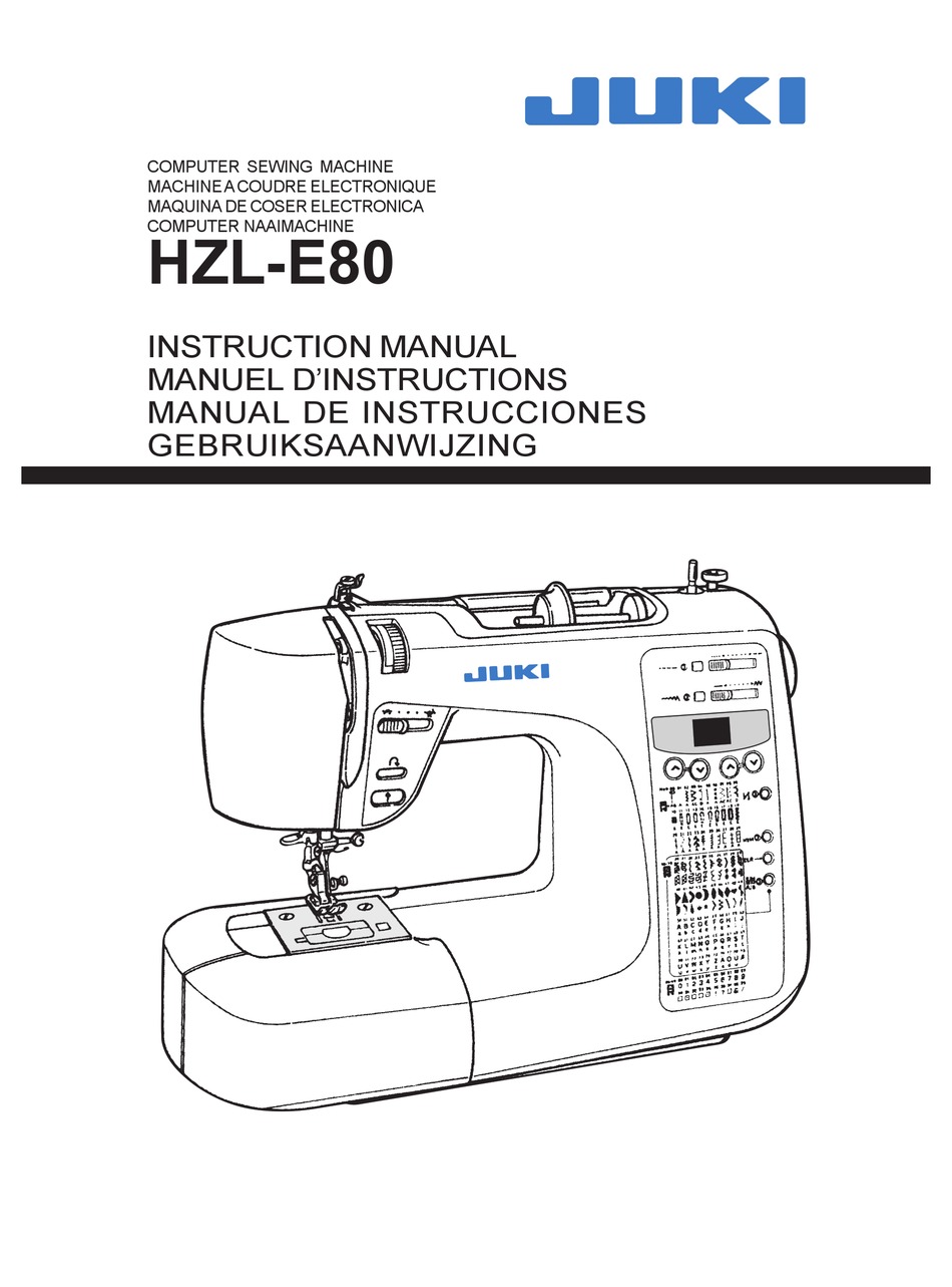 JUKI HZL-E80 INSTRUCTION MANUAL Pdf Download | ManualsLib