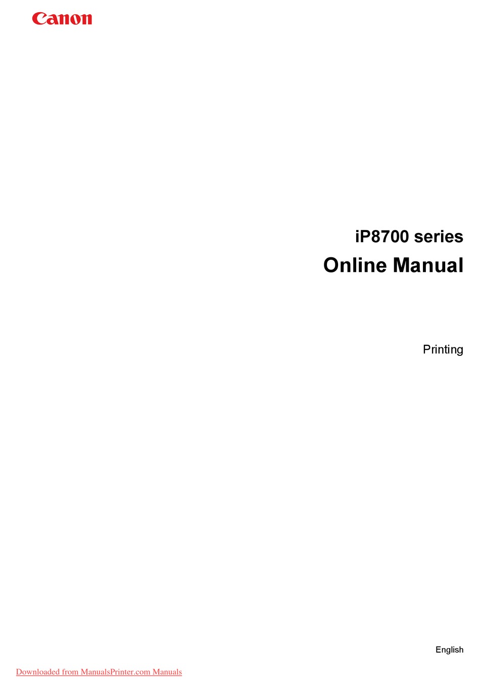 CANON IP8700 SERIES ONLINE MANUAL Pdf Download | ManualsLib