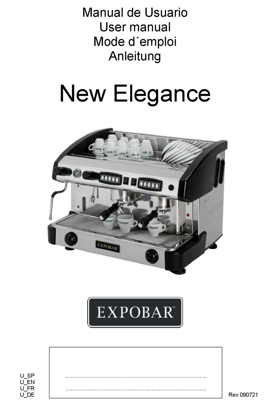 EXPOBAR NEW ELEGANCE USER MANUAL Pdf Download ManualsLib