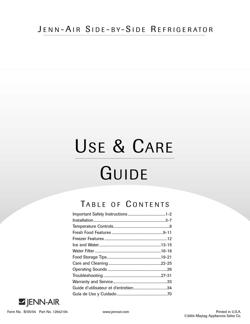 JENN-AIR JSD2690HES USE & CARE MANUAL Pdf Download | ManualsLib