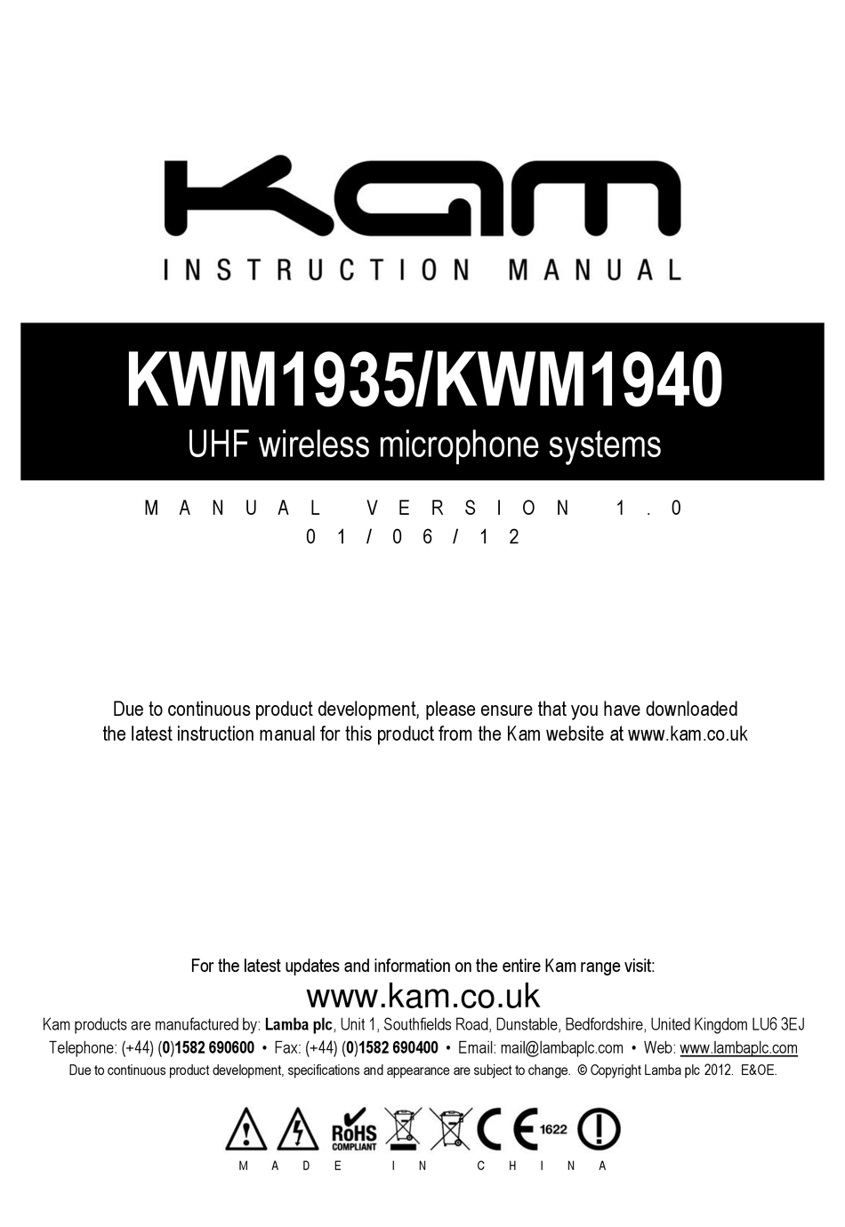 KAM KWM1935 INSTRUCTION MANUAL Pdf Download ManualsLib