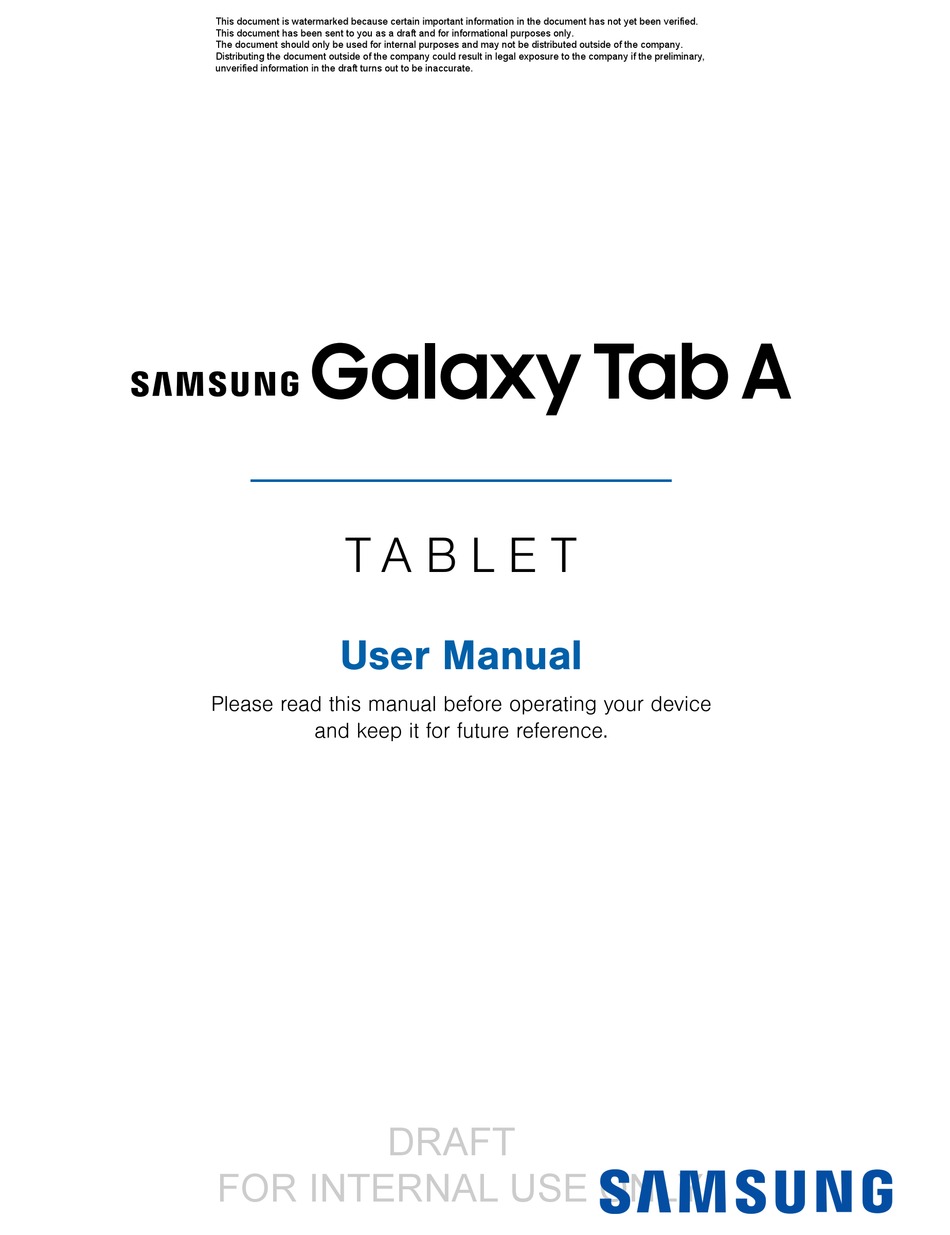 SAMSUNG GALAXY TAB A USER MANUAL Pdf Download | ManualsLib