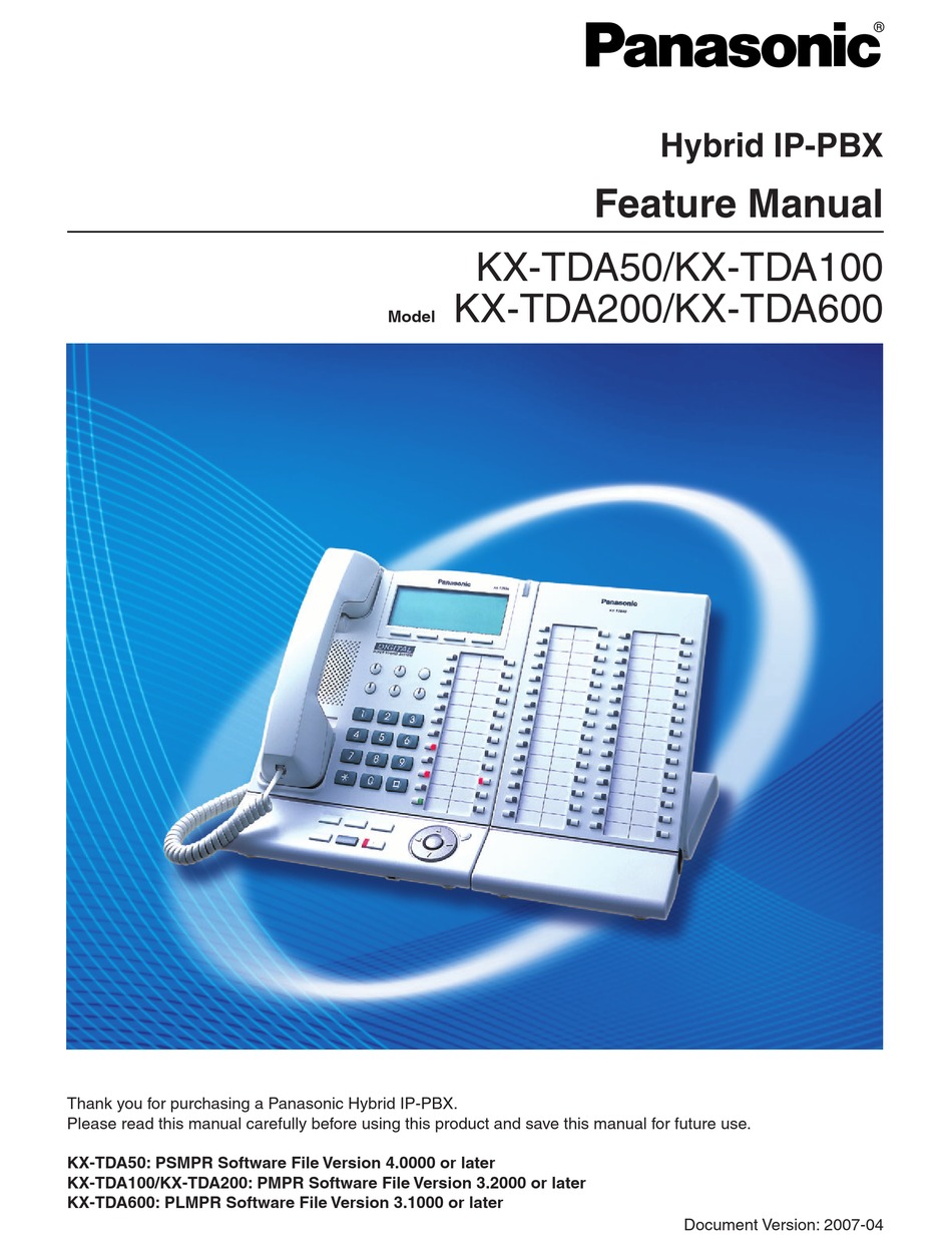 PANASONIC KXTDA50 FEATURE MANUAL Pdf Download ManualsLib
