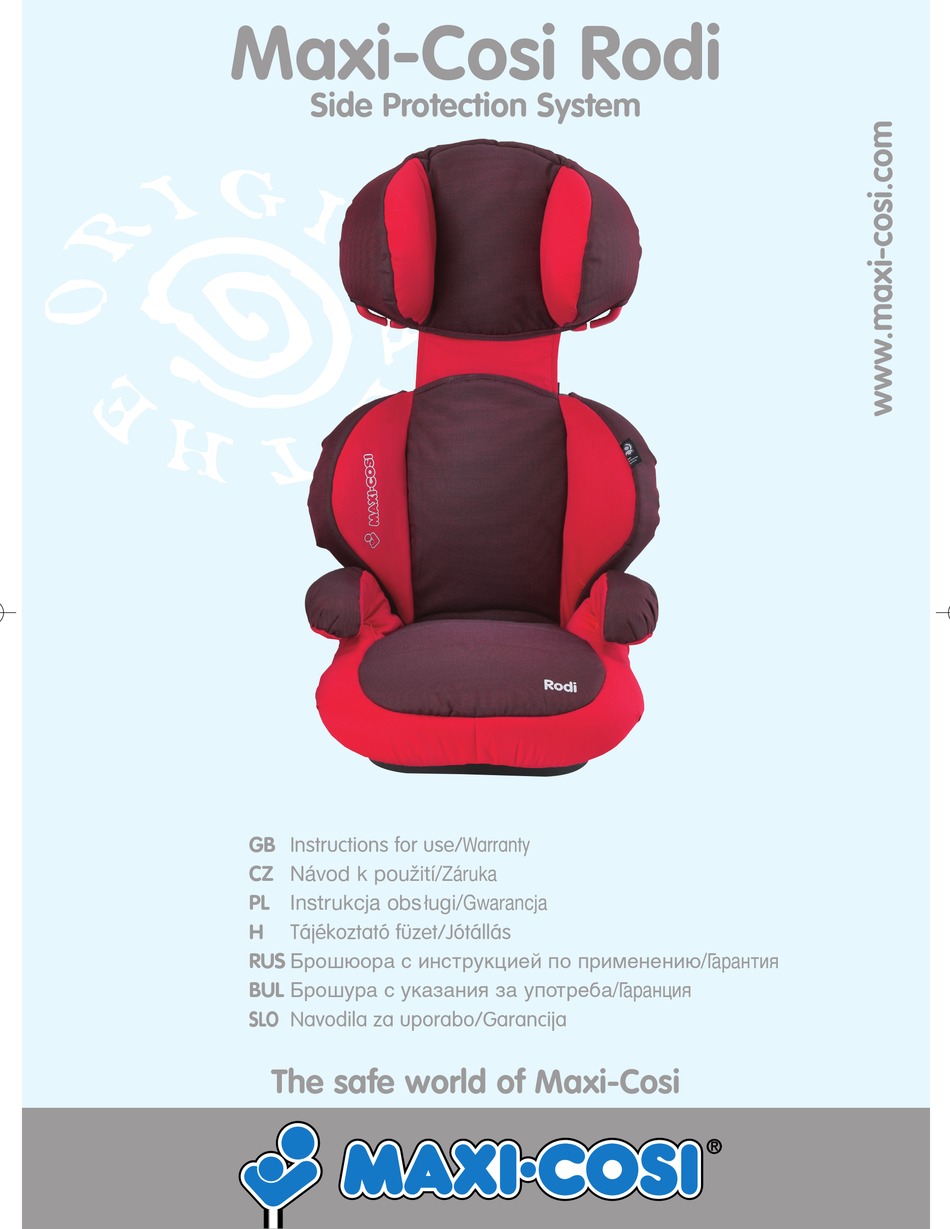 MAXICOSI RODI INSTRUCTIONS FOR USE & WARRANTY Pdf Download ManualsLib