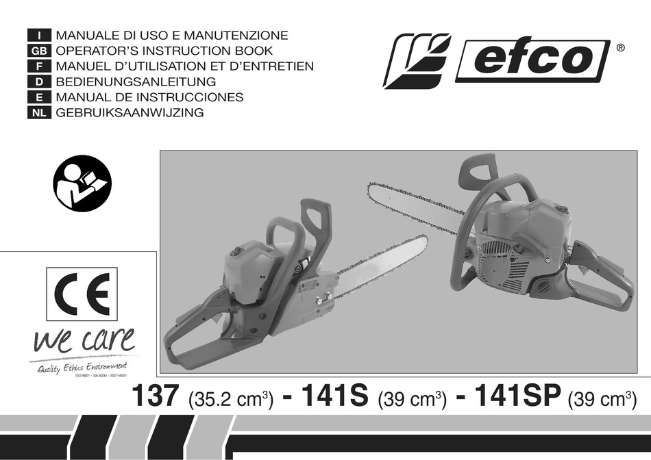 EFCO 137 OPERATORS INSTRUCTION BOOK Pdf Download | ManualsLib