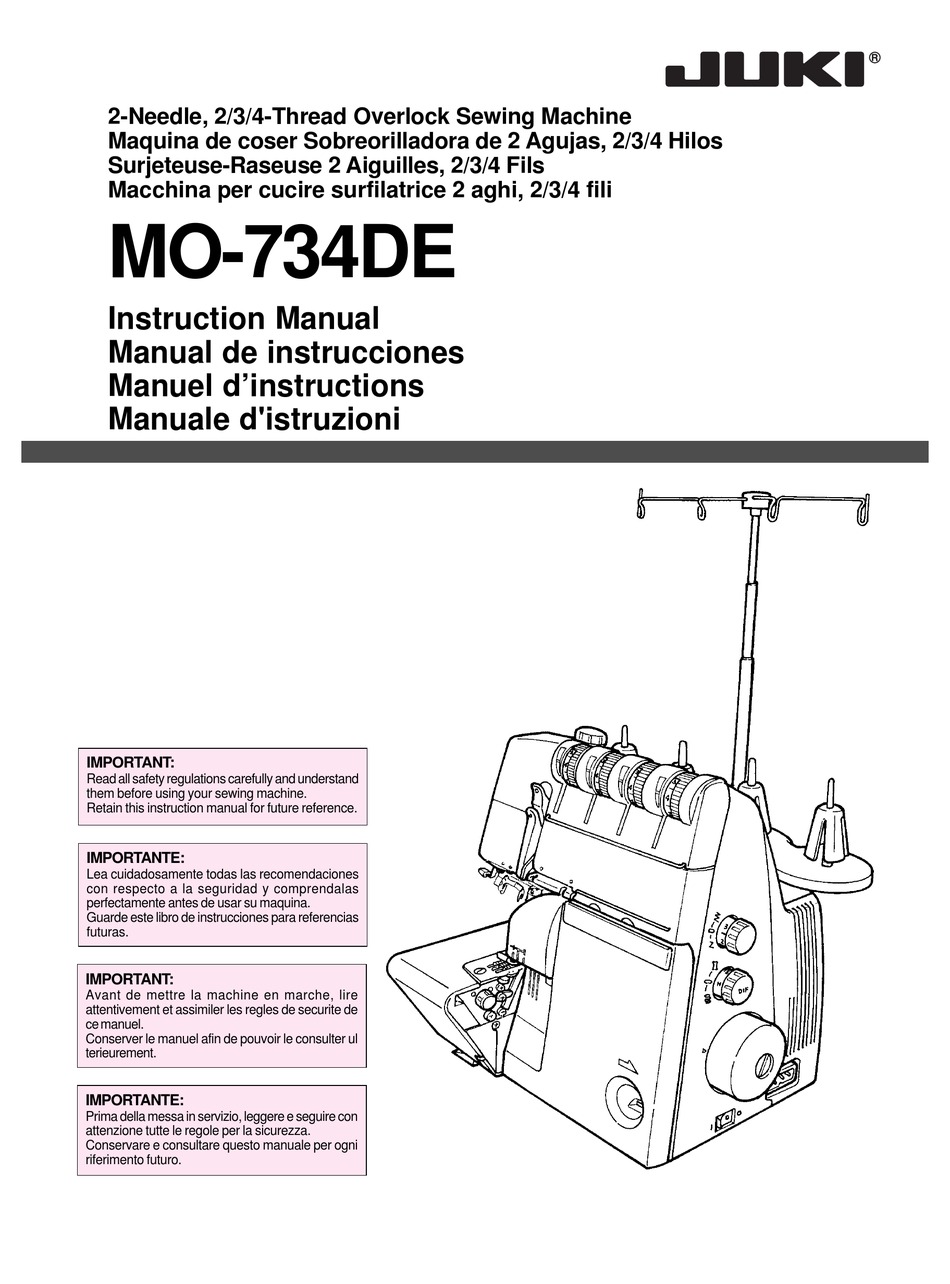 JUKI MO-734DE INSTRUCTION MANUAL Pdf Download | ManualsLib