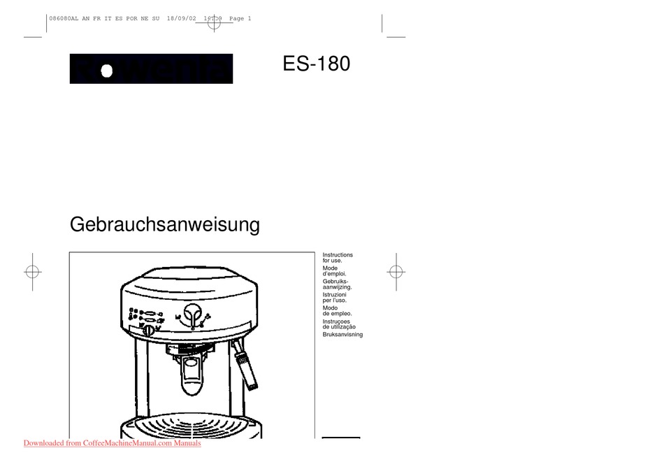 ROWENTA ES-180 INSTRUCTIONS FOR USE MANUAL Pdf Download | ManualsLib