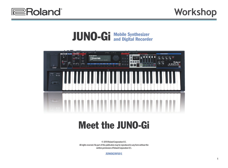 ROLAND JUNO-GI WORKSHOP Pdf Download | ManualsLib