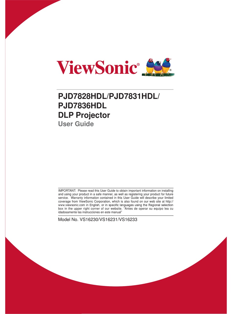 VIEWSONIC PJD7828HDL USER MANUAL Pdf Download ManualsLib