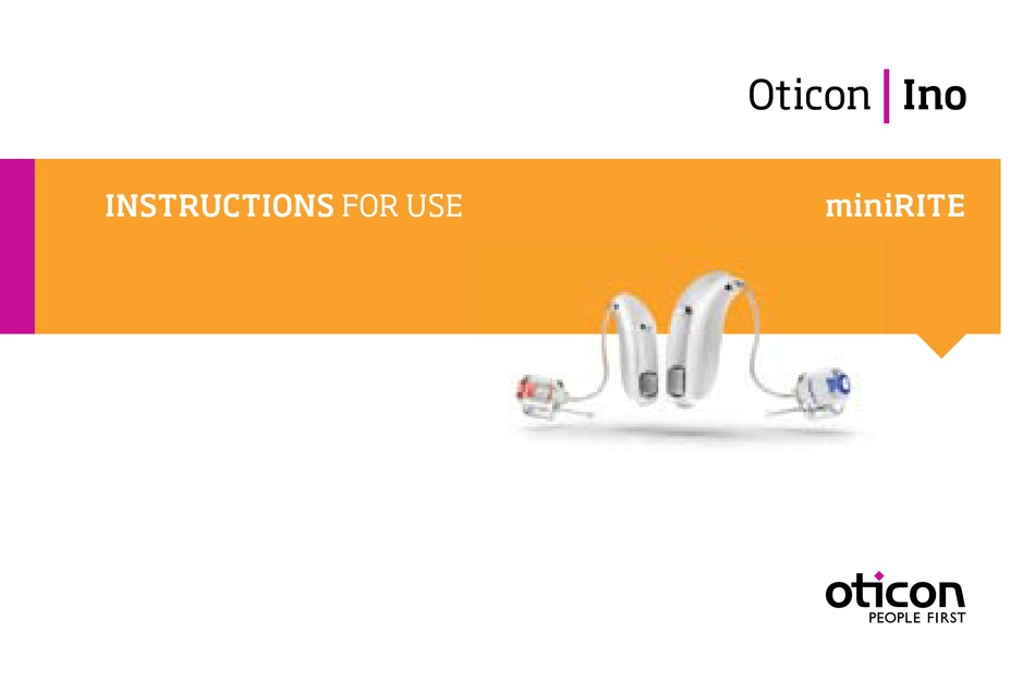 OTICON INO MINIRITE INSTRUCTIONS FOR USE MANUAL Pdf Download ManualsLib