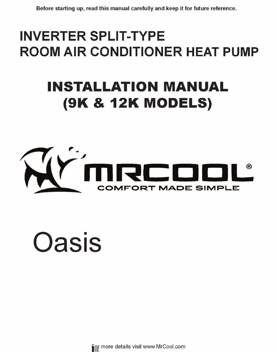 MRCOOL OASIS 9K INSTALLATION MANUAL Pdf Download ManualsLib