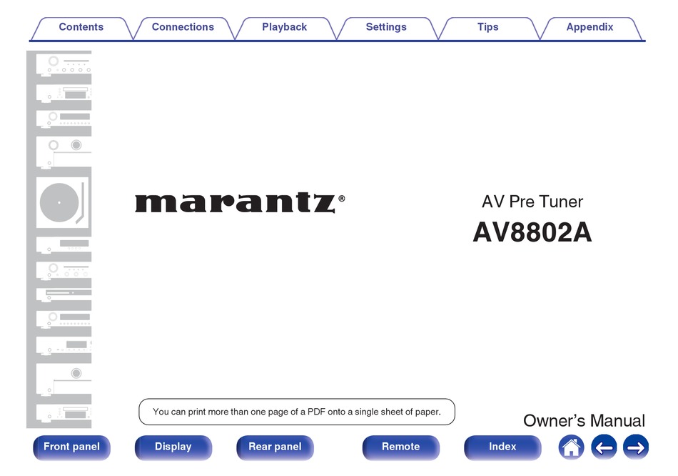 MARANTZ AV8802A OWNER'S MANUAL Pdf Download | ManualsLib