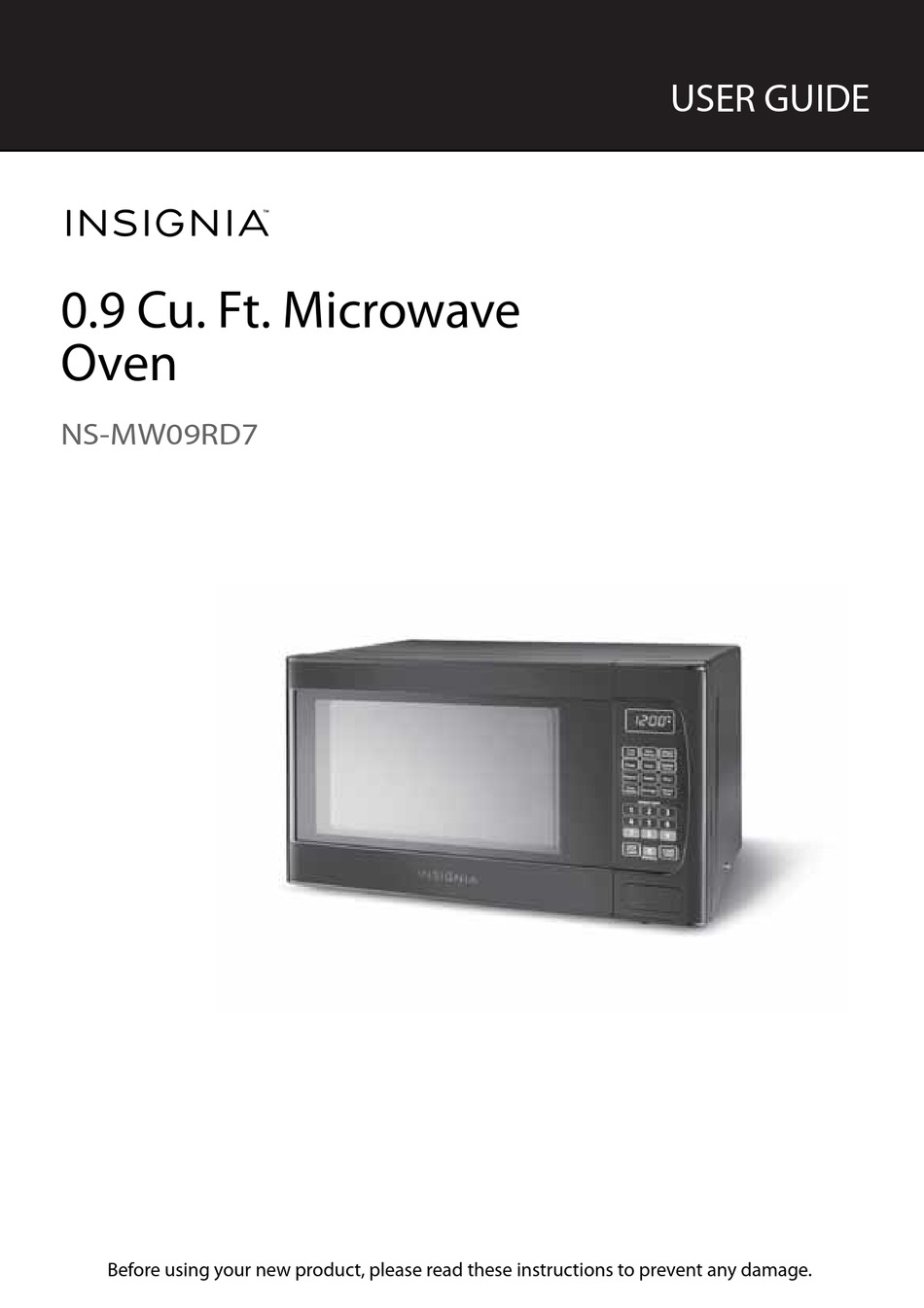 INSIGNIA 1.1 CU. FT. MICROWAVE (BLACK & STAINLESS STEEL) - NS-MW11BS9-C