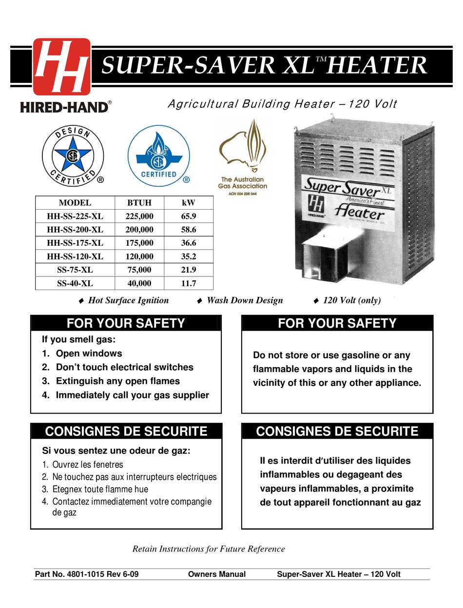 HIREDHAND SUPERSAVER XL INSTRUCTION MANUAL Pdf Download ManualsLib