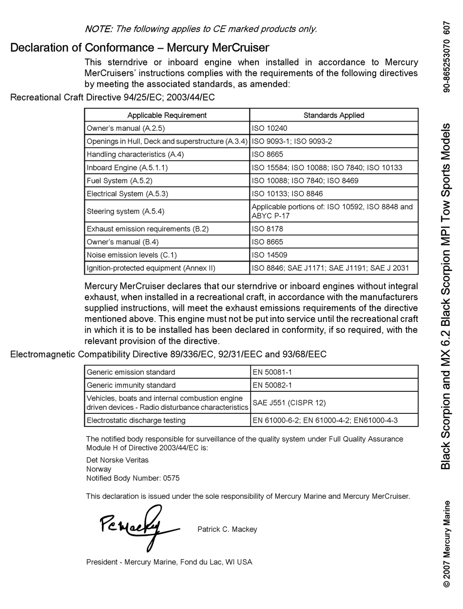 MERCRUISER BLACK SCORPION USER MANUAL Pdf Download | ManualsLib