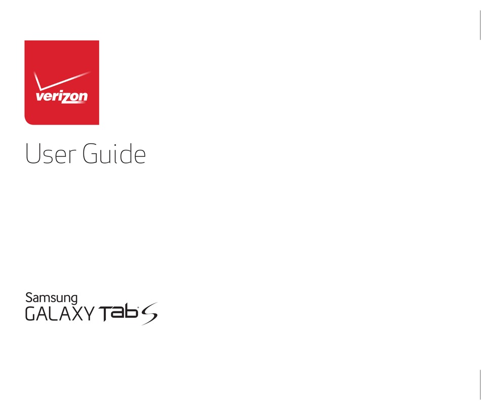 Verizon model SM-T807V User Manual/Guide Samsung Galaxy Tab S 10.5 