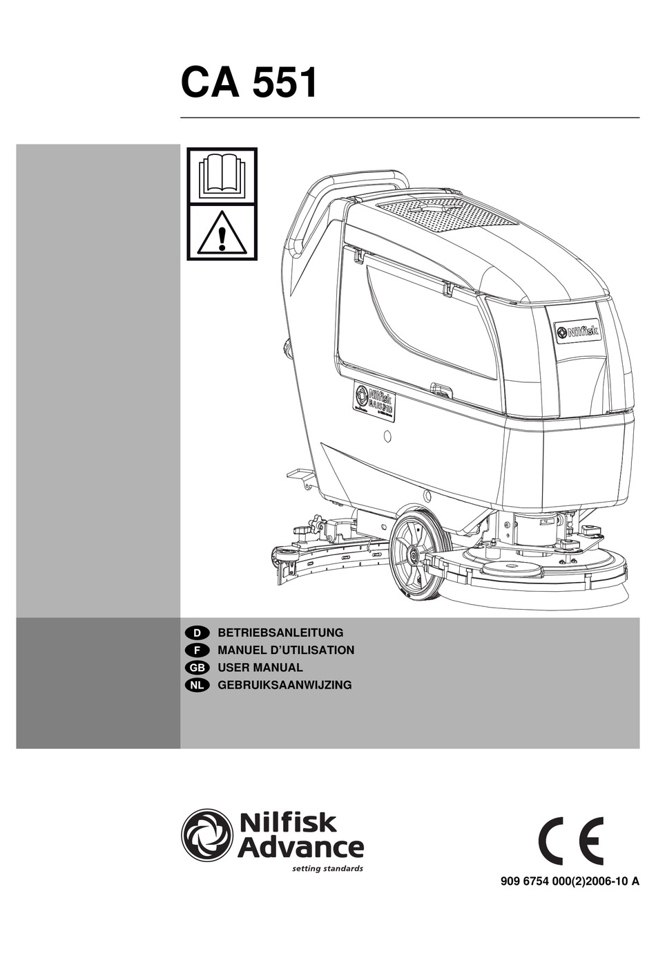 NILFISKADVANCE CA 551 USER MANUAL Pdf Download ManualsLib